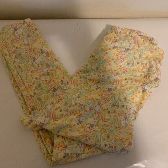 LulaRoe Tall & Curvy Leggings Pastel Geometric Full Length Large Tall - Picture 1 of 7